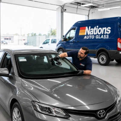 Nations Auto Glass windshield replacement technician serving customers across Florida, Georgia, Ohio, Wisconsin, and Texas